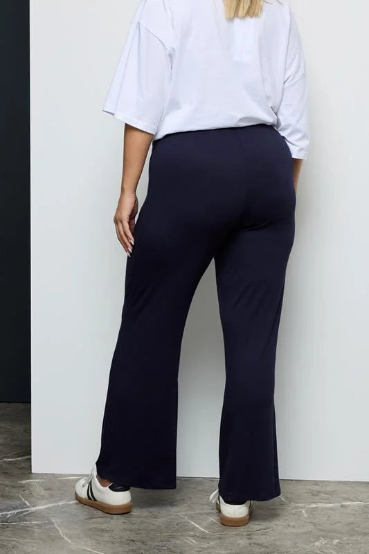 Wide Leg Pull On Stretch Jersey Yoga Pants