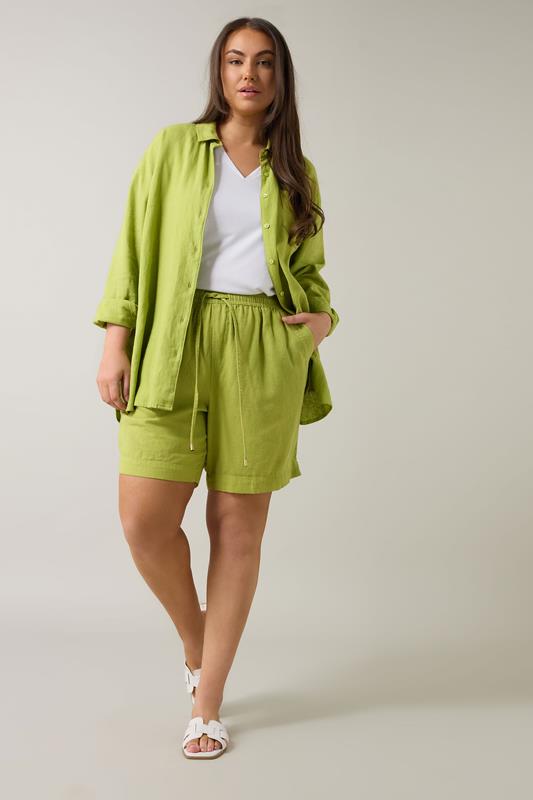 Chartreuse Premium Linen Shorts