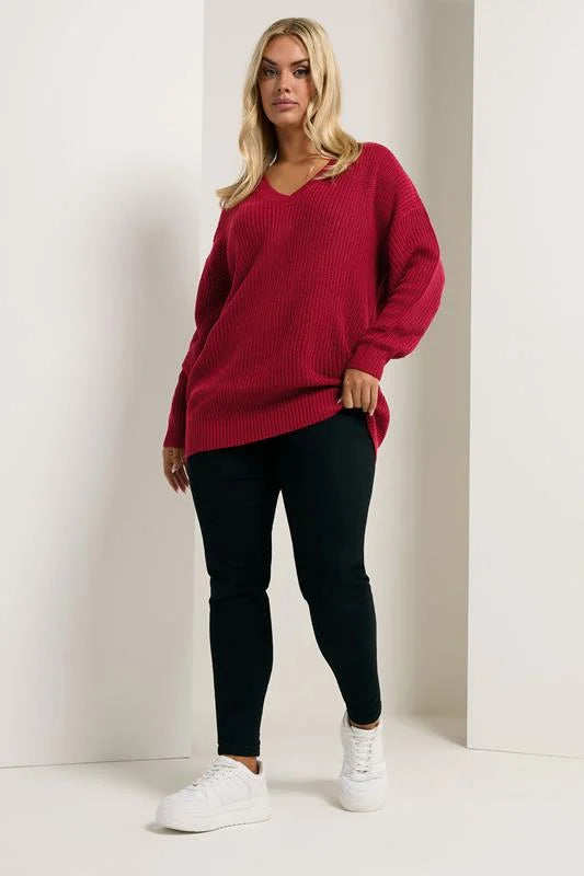 V-Neck Knitted Jumper