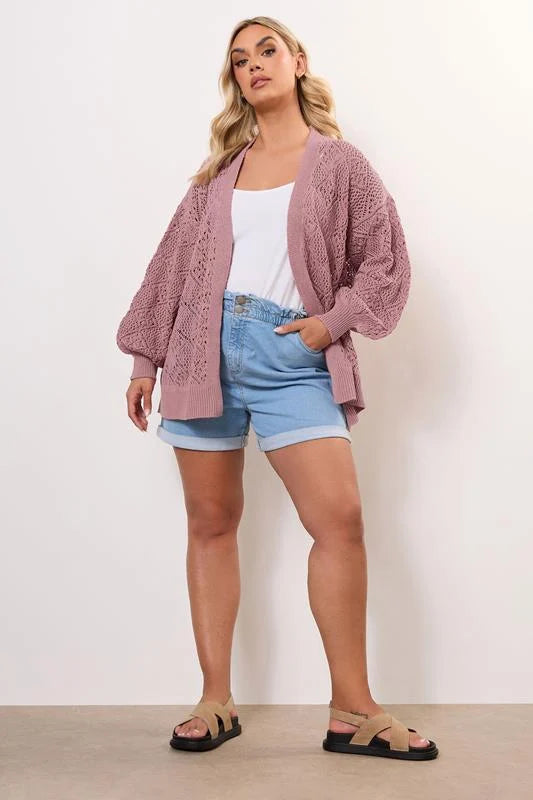 Balloon Sleeve Knitted Cardigan