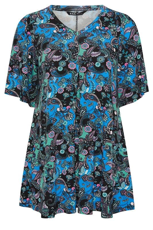 Paisley Print Pleat Front Top