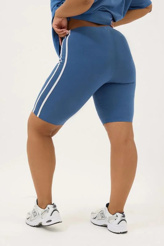 Blue Side Stripe Shorts