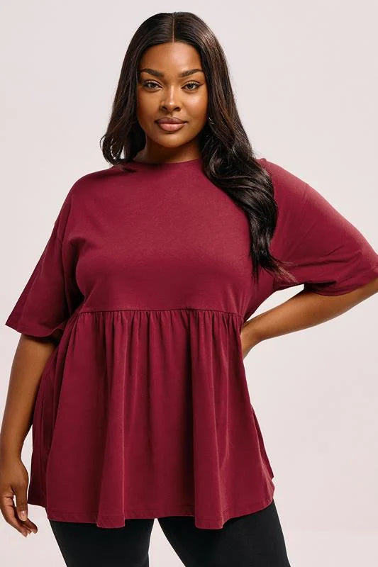 Cotton Peplum Top