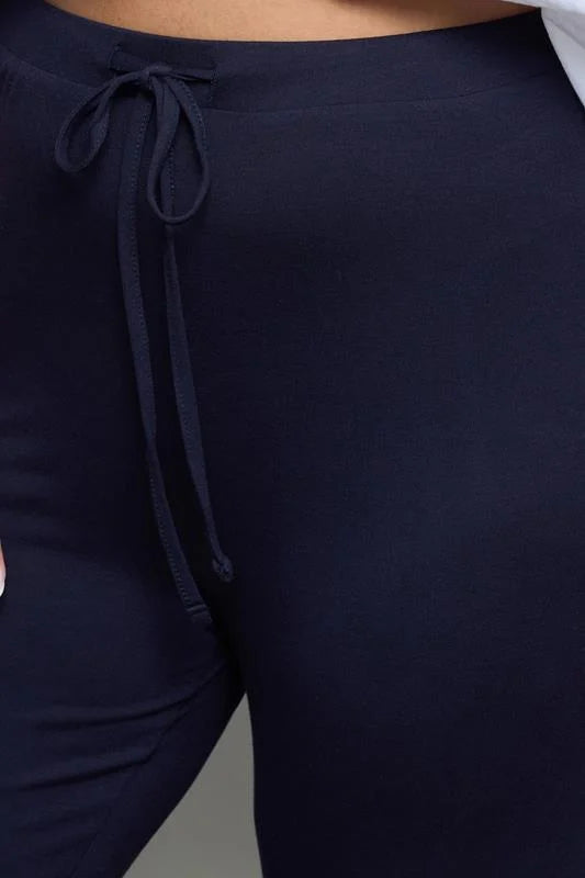 Wide Leg Pull On Stretch Jersey Yoga Pants