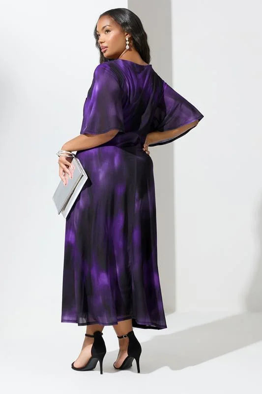 Abstract Print Knot Front Maxi Dress