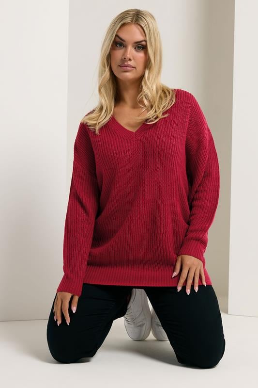 V-Neck Knitted Jumper