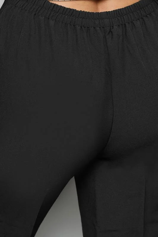 Curve Black Elasticated Stretch Straight Leg Trousers