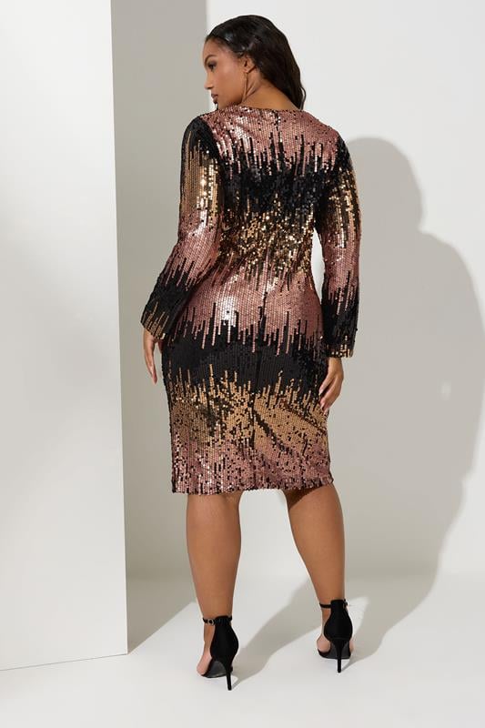 Ombre Sequin Shift Dress