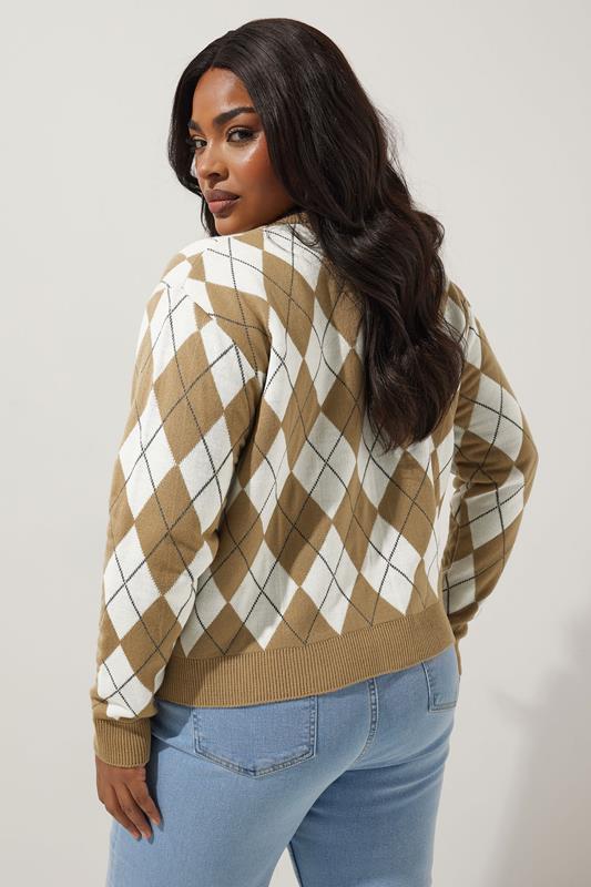 Curve Argyle Knitted Cardigan