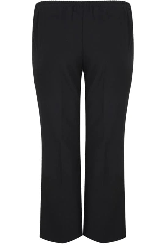 Curve Black Elasticated Stretch Straight Leg Trousers