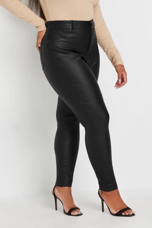 Black Coated Skinny Stretch AVA Jeans