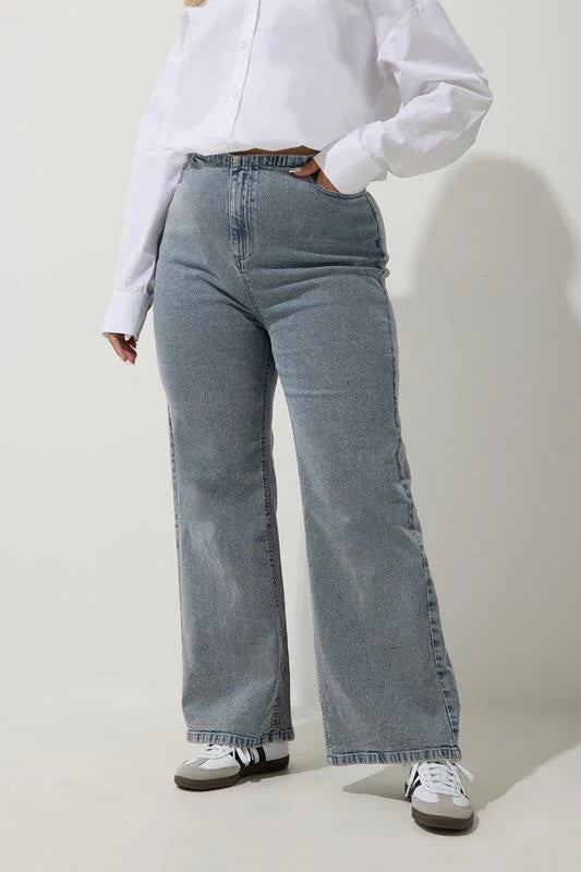 Light Blue Wide Leg Denim Jeans
