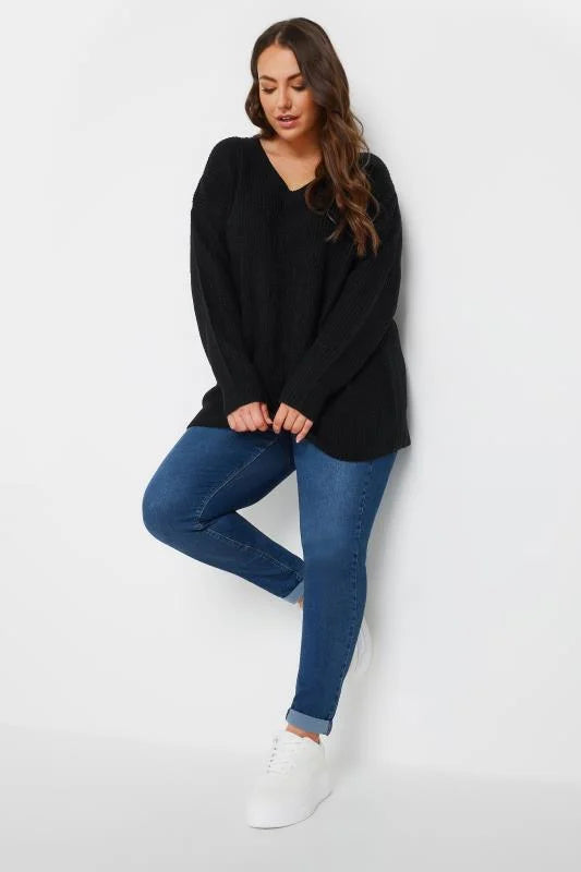 V-Neck Knitted Jumper