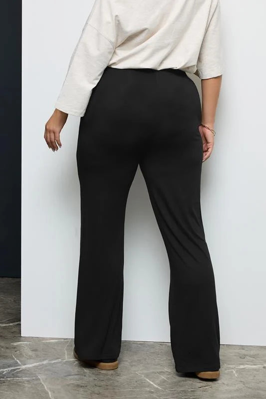 Wide Leg Pull On Stretch Jersey Yoga Pants