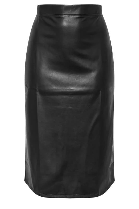 Black Faux Leather Maxi Skirt