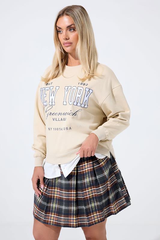 Black Check Pleated Mini Skirt