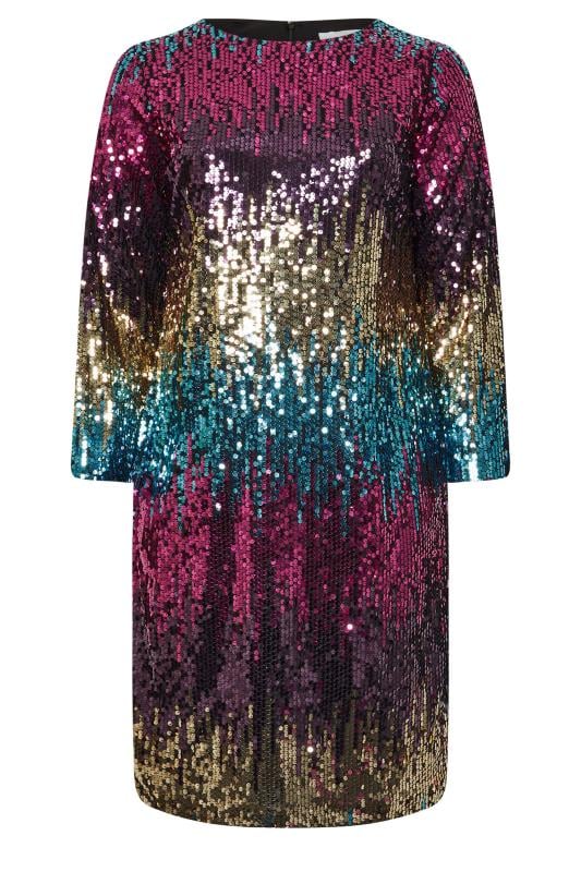 Ombre Sequin Shift Dress