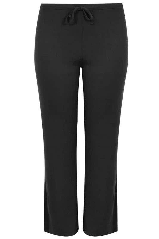 Wide Leg Pull On Stretch Jersey Yoga Pants