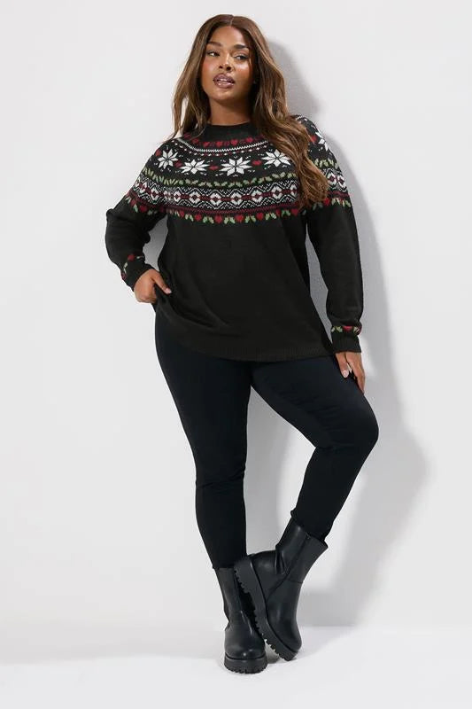 Black Fairisle Knitted Jumper