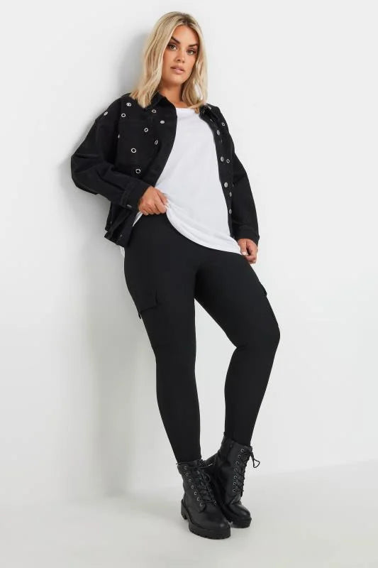 Black Cargo Leggings