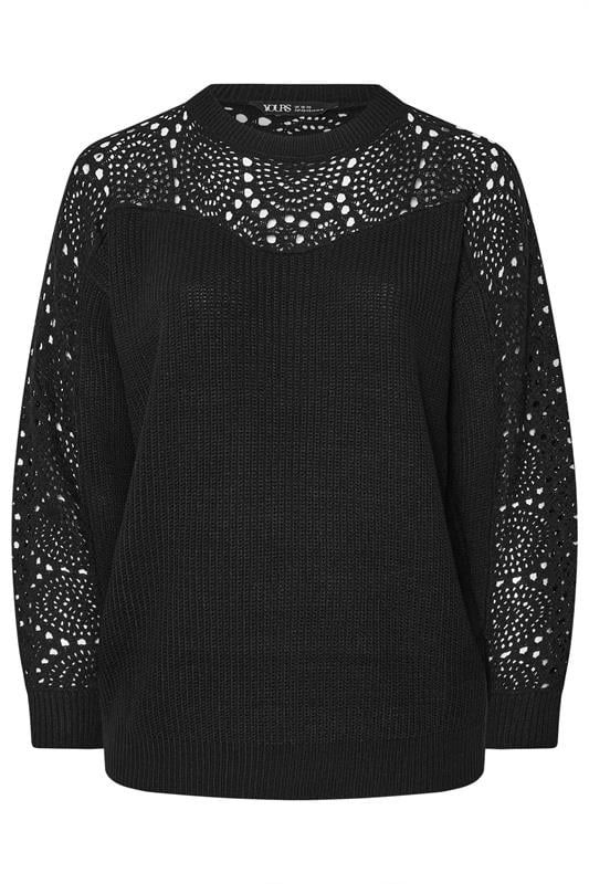 Black Pointelle Knitted Jumper