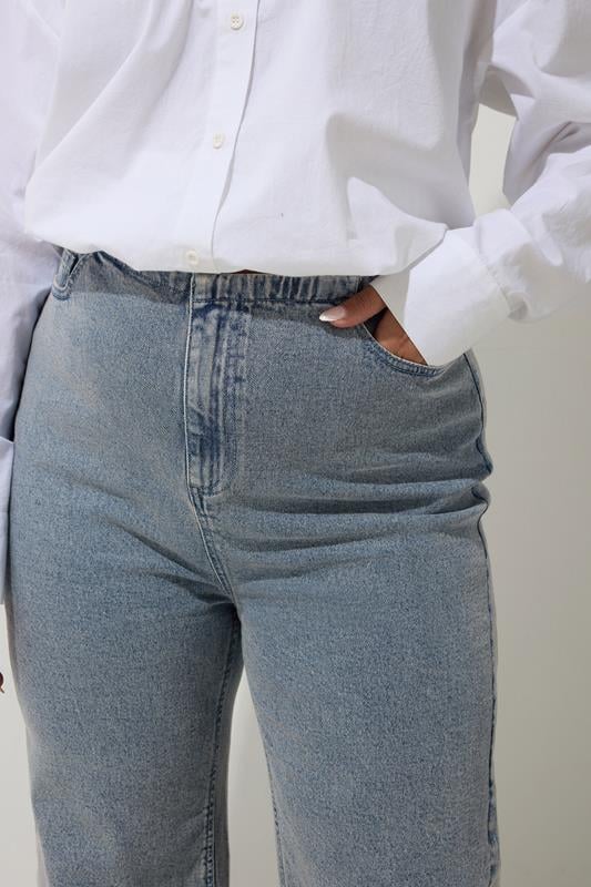 Light Blue Wide Leg Denim Jeans