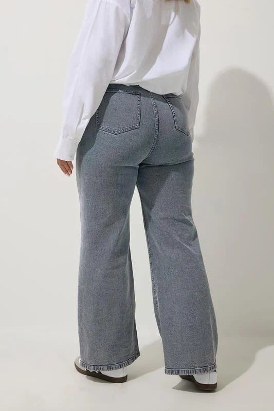 Light Blue Wide Leg Denim Jeans