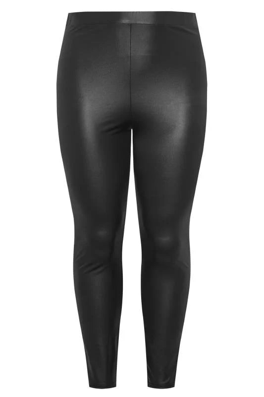 Black Wet Look Stretch Leggings