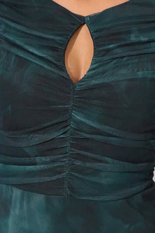 Blur Floral Mesh Maxi Dress