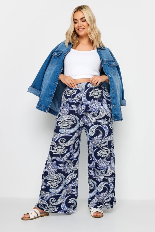 Paisley Print Wide Leg Trouser