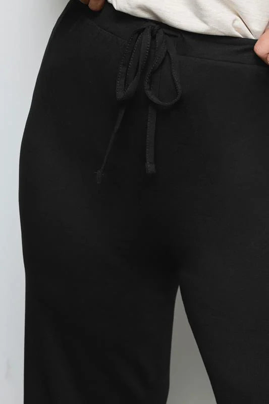 Wide Leg Pull On Stretch Jersey Yoga Pants