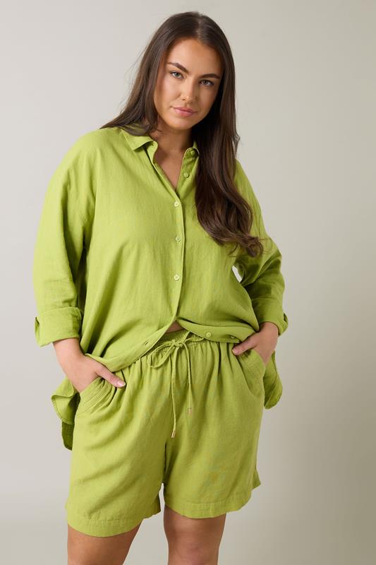 Chartreuse Premium Linen Shorts