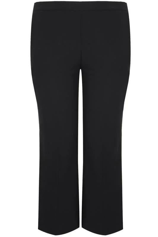 Curve Black Elasticated Stretch Straight Leg Trousers