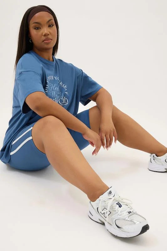 Blue Side Stripe Shorts