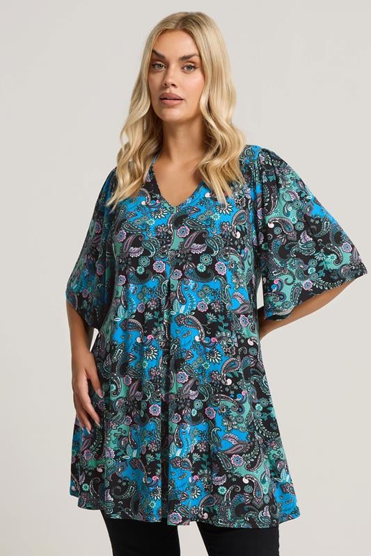 Paisley Print Pleat Front Top