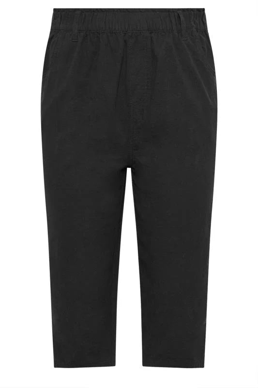 Elasticated Cool Cotton Cropped Trousers