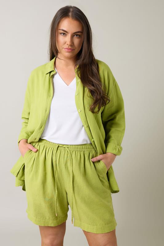 Chartreuse Premium Linen Shorts