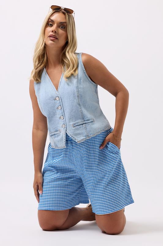 Gingham Textured Shorts