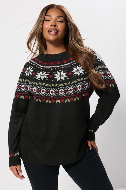 Black Fairisle Knitted Jumper