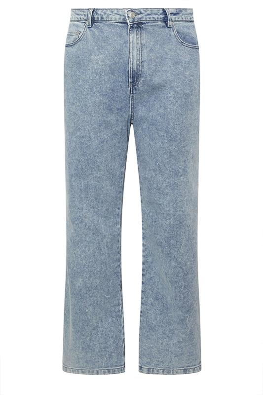 Blue Side Stripe Wide Leg Jeans