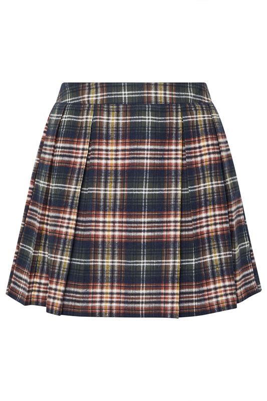 Black Check Pleated Mini Skirt
